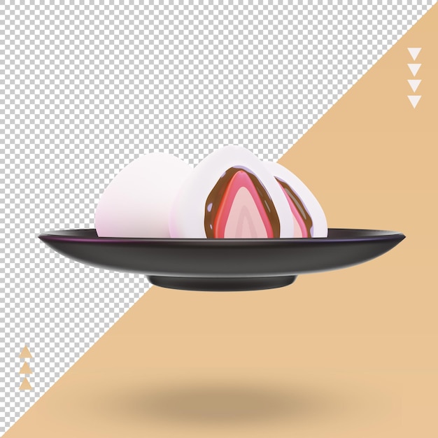 PSD 3d asian food daifuku rendering front view