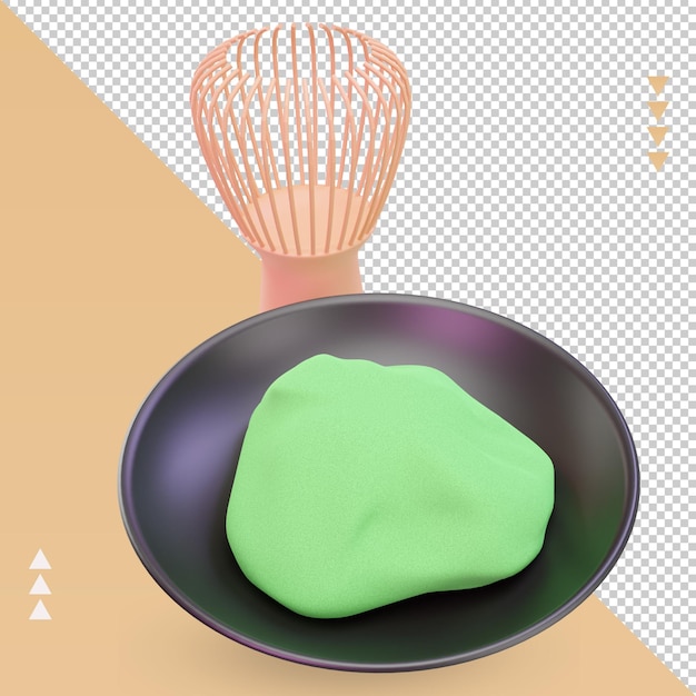 3d Asian food Matcha rendering left view