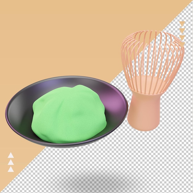 3d Asian food Matcha rendering right view