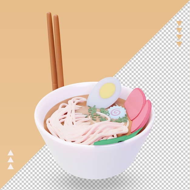 3 d のアジア料理ラーメン レンダリング右ビュー