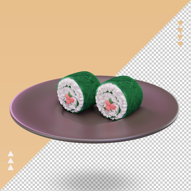 3d Asian food Sushi rendering right view