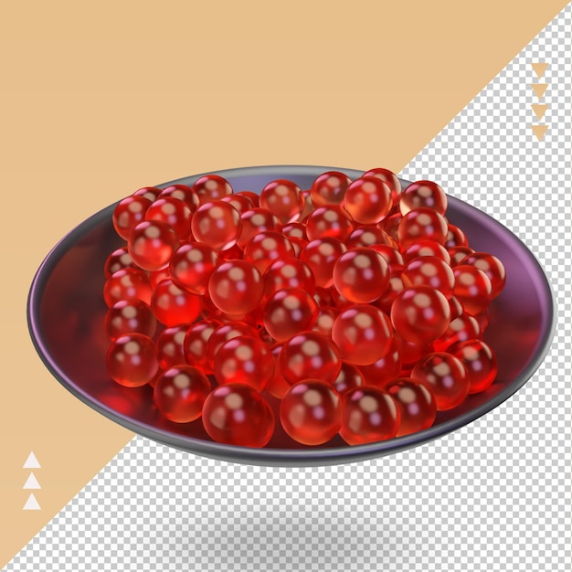 3d Asian food Tobiko rendering right view