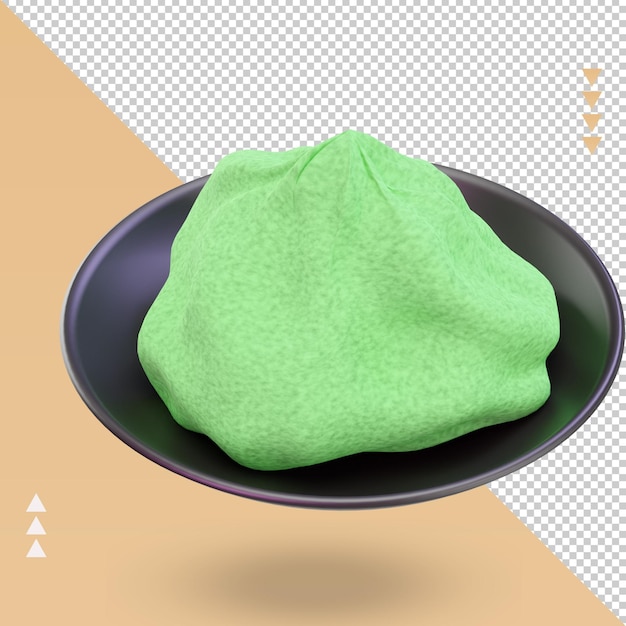 3d Asian food Wasabi rendering left view