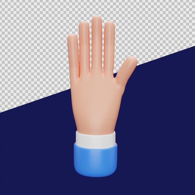 PSD 3d ask hand gesture illustrations