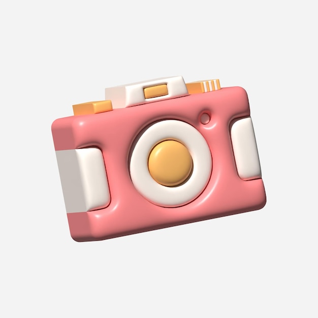 3d asset isolated camera object with white background