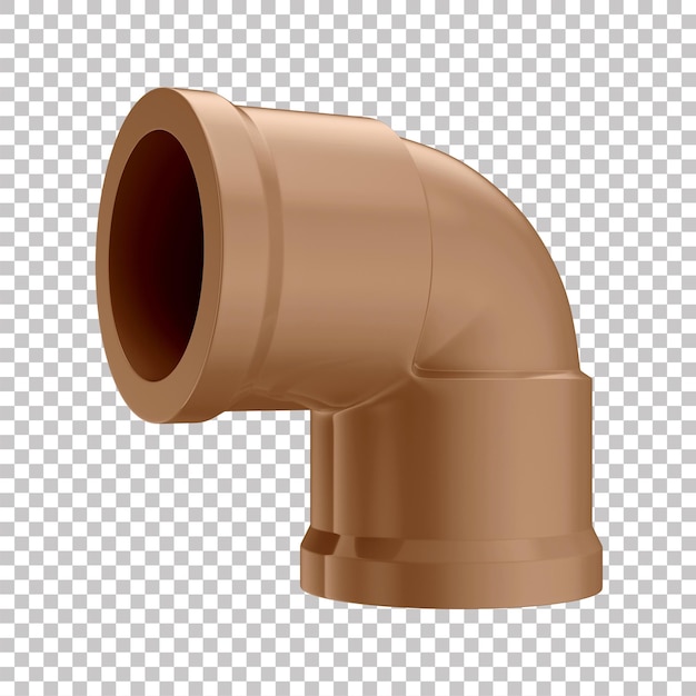 3D Asset PVC Elbow Hydraulic Connection with Transparent Background