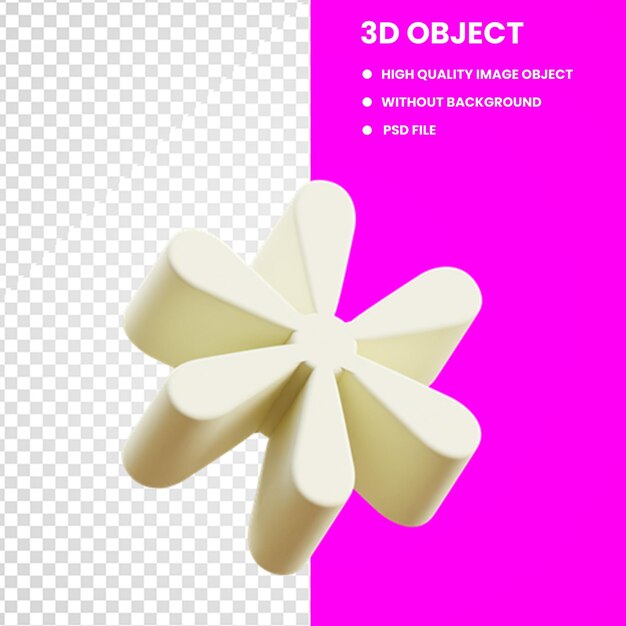 PSD 3d asterisk shape