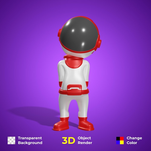 3d astronaut karakter ontwerp illustratie premium schattig karakter psd