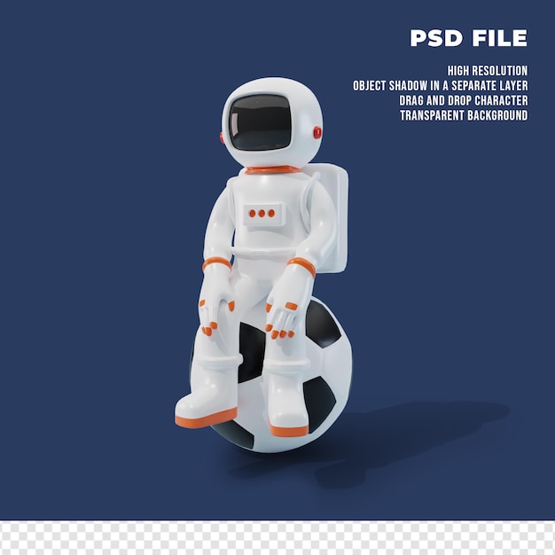 3d Astronauta Postać Z Piłką