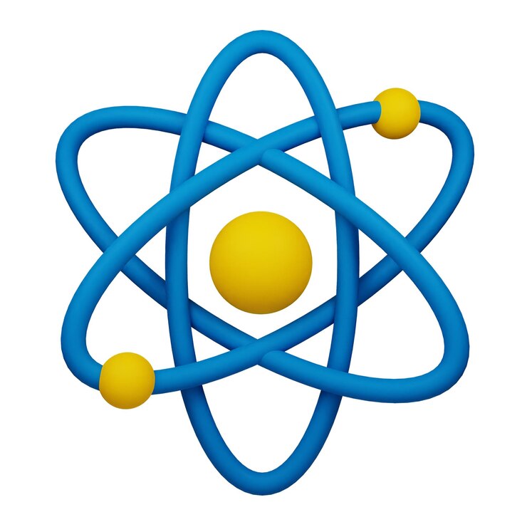 PSD 3d atom icon isolated on the transparent background