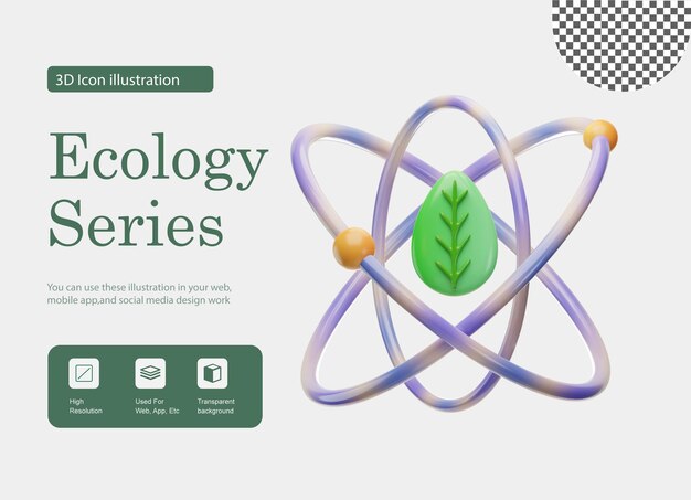 3d atomaire ecologie illustratie