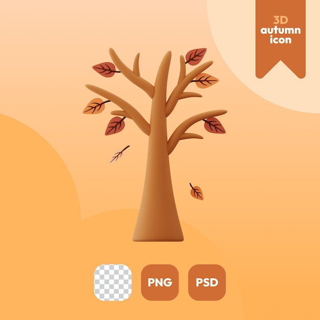 PSD 3d autumn icon autumn tree