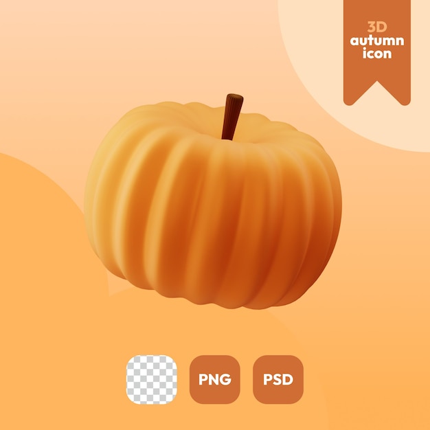 PSD 3d autumn icon pumpkin