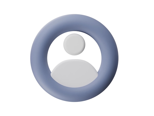 3d avatar icon with a round frame