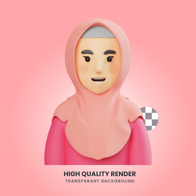 3d avatar muslim girl illustration