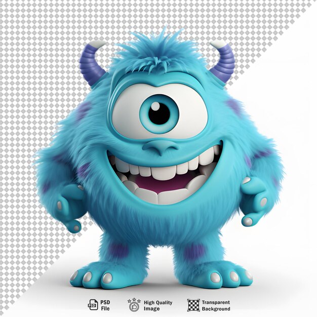 PSD 3d avatar postaci potwora na przezroczystym tle