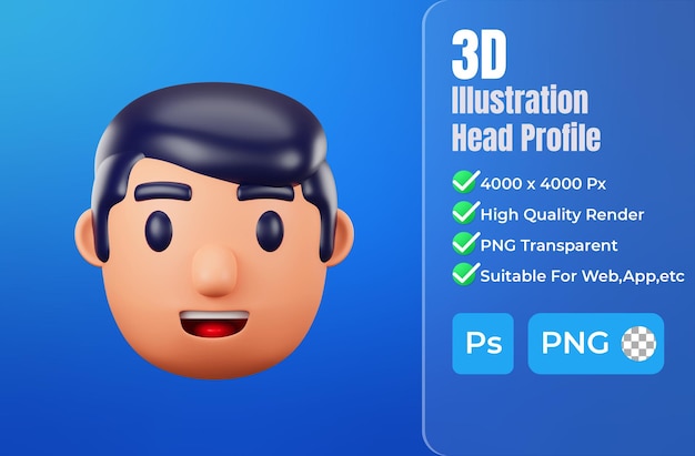 3d avatar profilo uomo