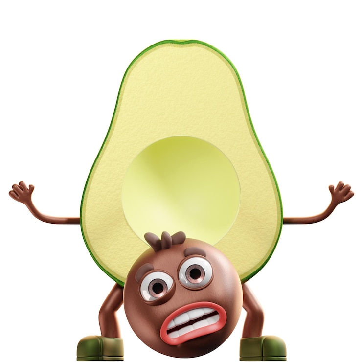 PSD 3d avocado character