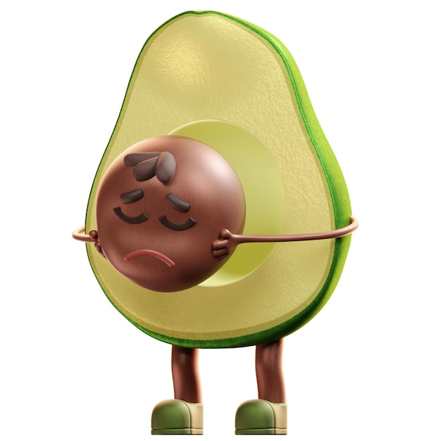 PSD carattere dell'avocado 3d