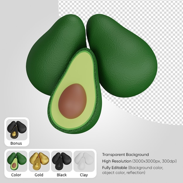 3d avocado's