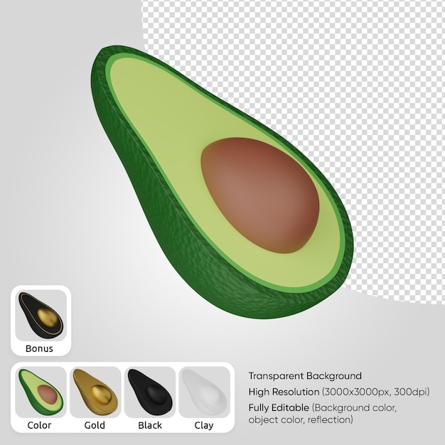 3d avocado