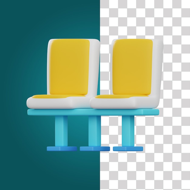 PSD 3d awiting chair illustration