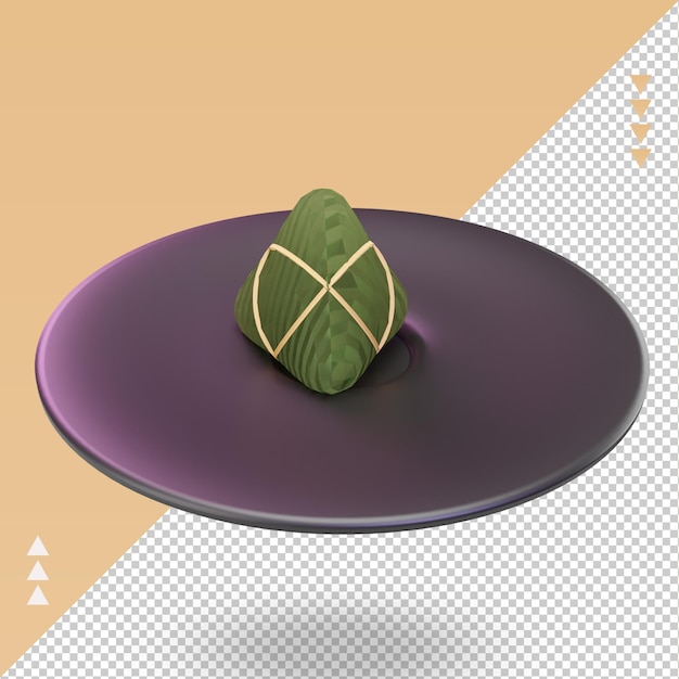 3d aziatisch eten zongzi die de juiste weergave geeft