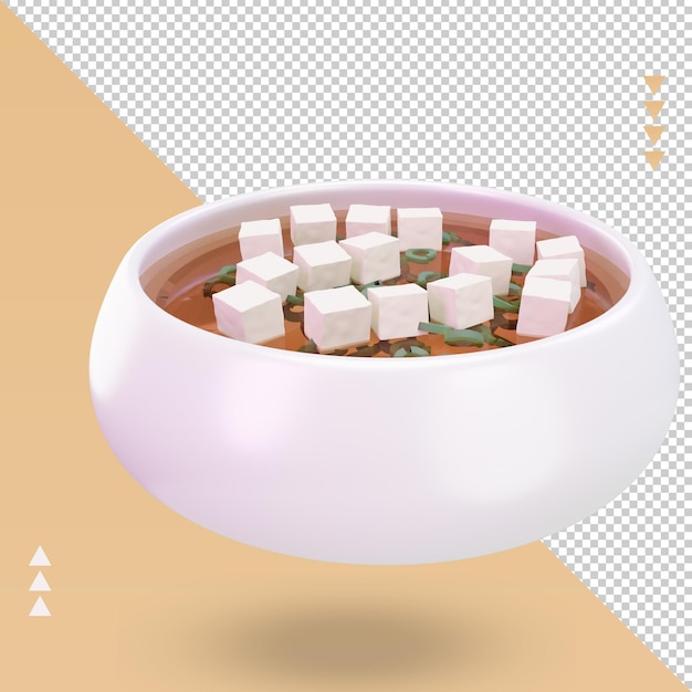 3D Azjatycka żywność Miso Zupa renderowania lewy widok