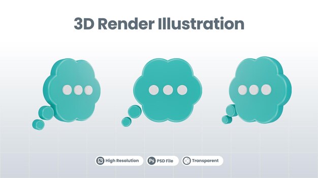 3d Bąbelkowy Czat Odizolowywał 3d Ilustrację