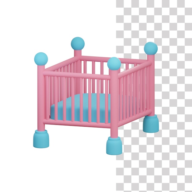 PSD illustrazione del cestino del bambino 3d