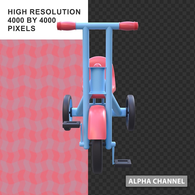 3d baby cycle illustration with alpha layer