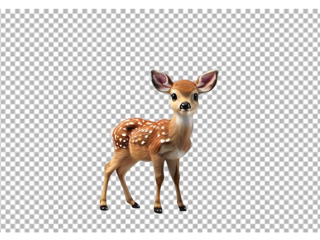 3d baby deer on transparent background