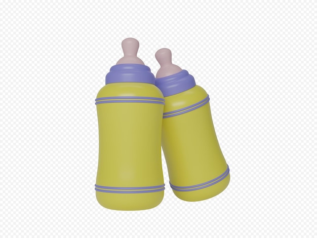 3d baby milk bottle icon