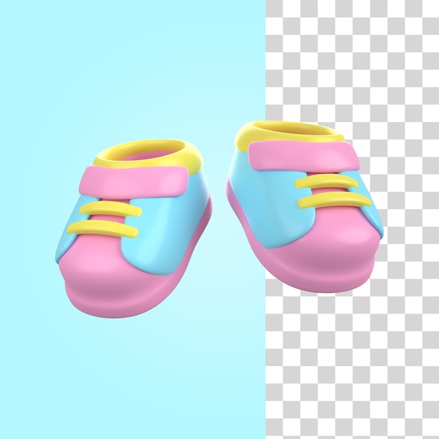 3d baby shoes illustration