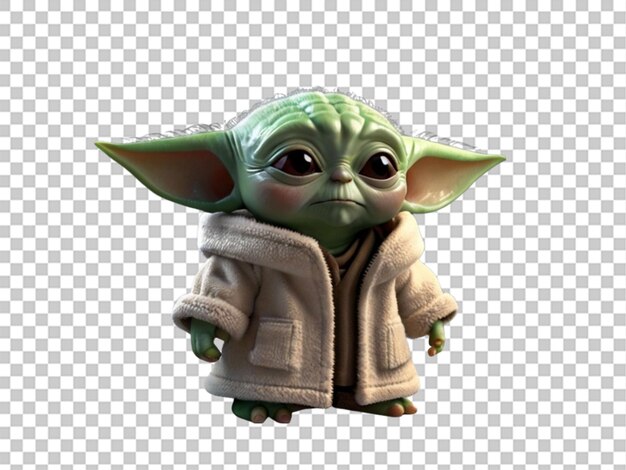 3d Baby Yoda Rig witte achtergrond