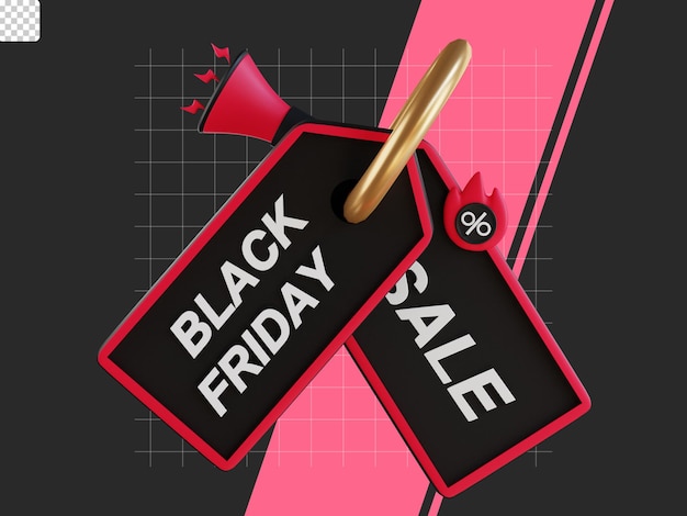 PSD 3d back friday icon special discount coupon