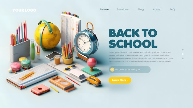 3d back to school social media landing page