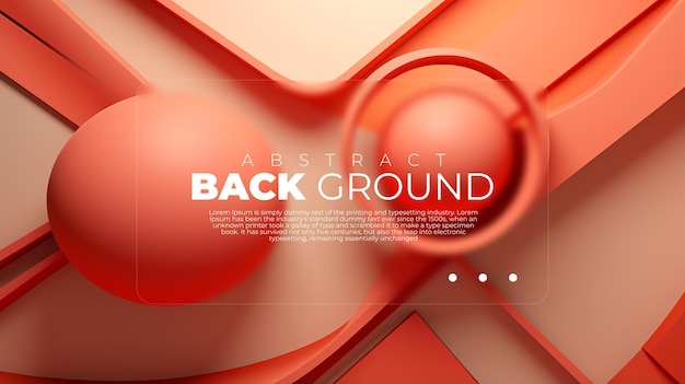 PSD 3d background abstract wallpaper modern morphism orange color