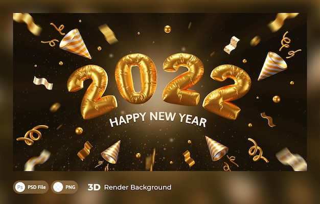 3d фон с новым годом 2022, используется для печати, фона, баннера, обложки и т. д.