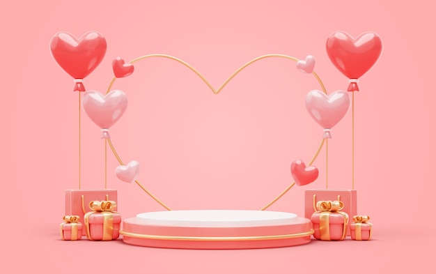 PSD 3d background with valentines day sale
