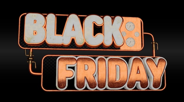 PSD 3d badge black friday sales