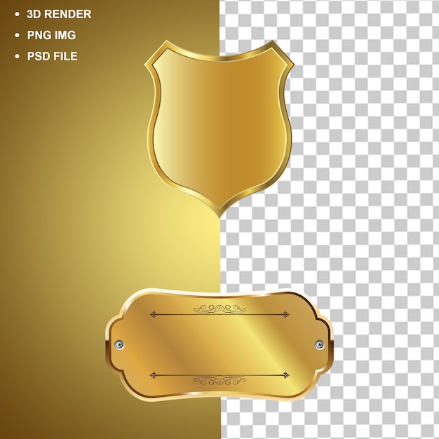 3d Badges png on transparent isolated background