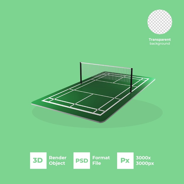 PSD Трехмерная площадка для бадминтона