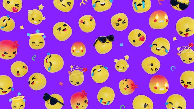 3D-bakgrunn med emojier