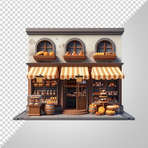 PSD 3d bakkerij winkel png