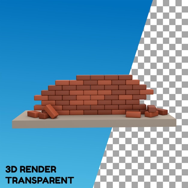 3d bakstenen muur