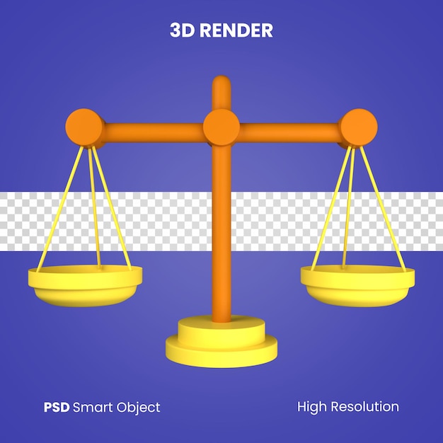 PSD 3d balance render isolated