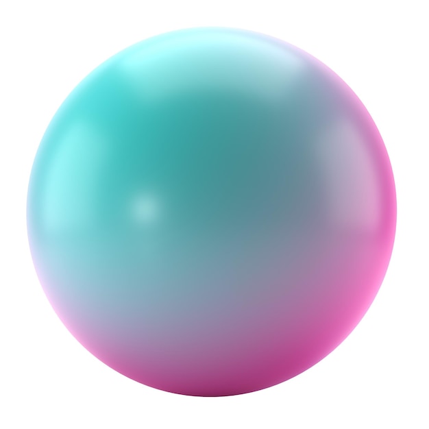 3d ball icon abstract metal sphere geometric shape realistic glossy turquoise and lilac gradient