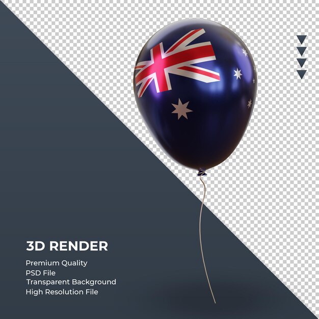 PSD 3d-ballon australië vlag realistische folie weergave linker weergave