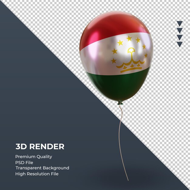 3d-ballon tadzjikistan vlag realistische folie weergave linker weergave